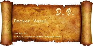 Decker Vazul névjegykártya