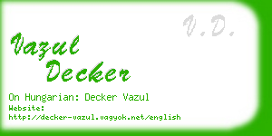 vazul decker business card